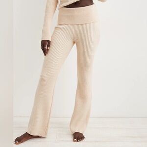 aerie cream knit pants